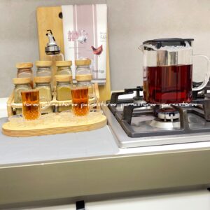 قوری پیرکس شعله‌مستقیم با صافی  استیل و درب ABS | مینیمال، مقاوم و کاربردی